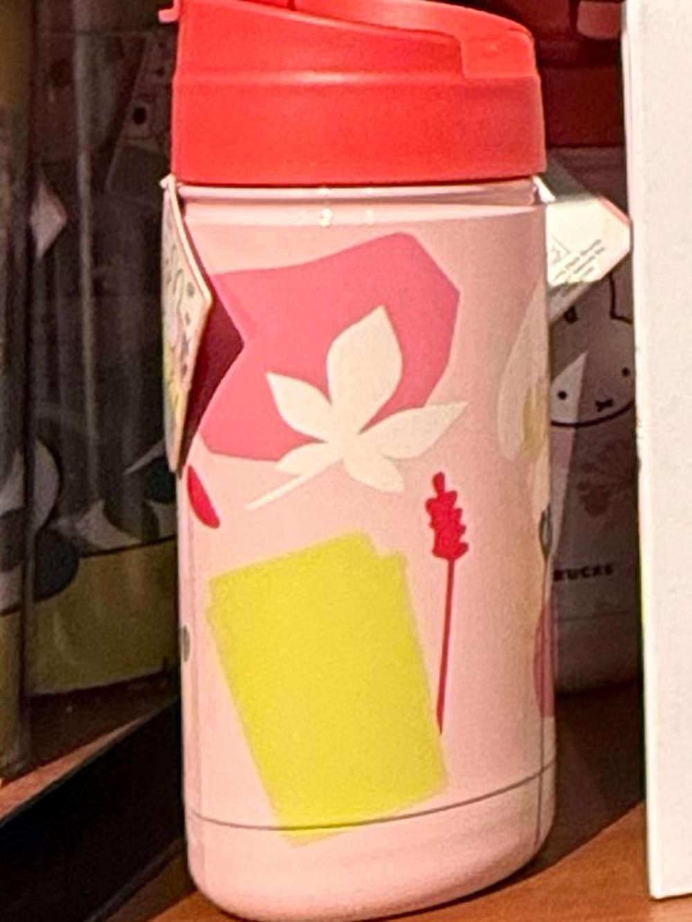 Starbucks Pink Floral Pattern Insulated Tumbler with Coral Lid